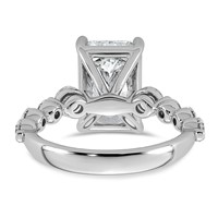 14K White Gold 5ct Cert. Radiant Ctr LabGrown Dia VS+ F+ Ring with Round Sides Comp view 5