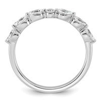 14K White Gold 0.62ct Lab Grown Dia VS+ F+ Pear Shape Stones Comp Wedding Band view 2