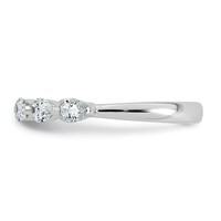 14K White Gold 0.62ct Lab Grown Dia VS+ F+ Pear Shape Stones Comp Wedding Band view 3