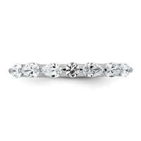 14K White Gold 0.62ct Lab Grown Dia VS+ F+ Pear Shape Stones Comp Wedding Band view 4