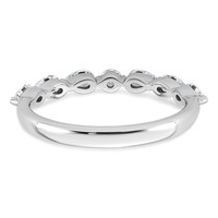 14K White Gold 0.62ct Lab Grown Dia VS+ F+ Pear Shape Stones Comp Wedding Band view 5