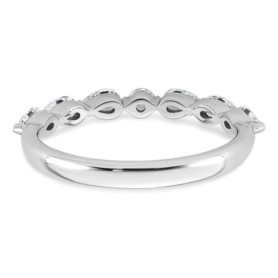 14kw 5/8ct Lab Grown Dia VS+ F+ Pear Shape Stones Comp Wedding Band