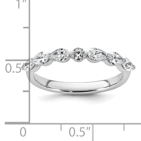 14kw 5/8ct Lab Grown Dia VS+ F+ Pear Shape Stones Comp Wedding Band