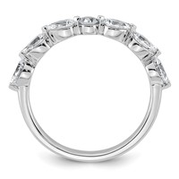 14K White Gold 0.88ct Lab Grown Dia VS+ F+ Pear Shape Stones Comp Wedding Band view 2
