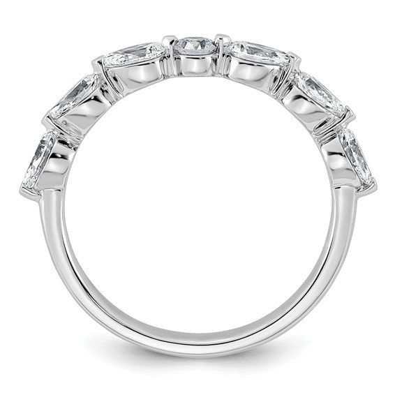 14kw 7/8ct Lab Grown Dia VS+ F+ Pear Shape Stones Comp Wedding Band