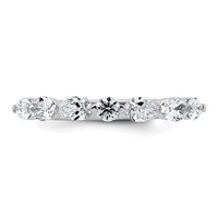14K White Gold 0.88ct Lab Grown Dia VS+ F+ Pear Shape Stones Comp Wedding Band view 4
