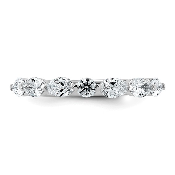 14kw 7/8ct Lab Grown Dia VS+ F+ Pear Shape Stones Comp Wedding Band