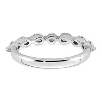 14K White Gold 0.88ct Lab Grown Dia VS+ F+ Pear Shape Stones Comp Wedding Band view 5