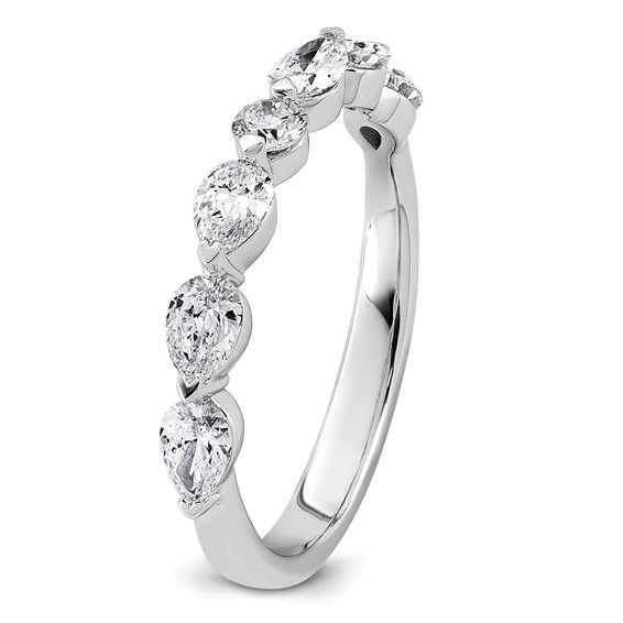 14kw 7/8ct Lab Grown Dia VS+ F+ Pear Shape Stones Comp Wedding Band