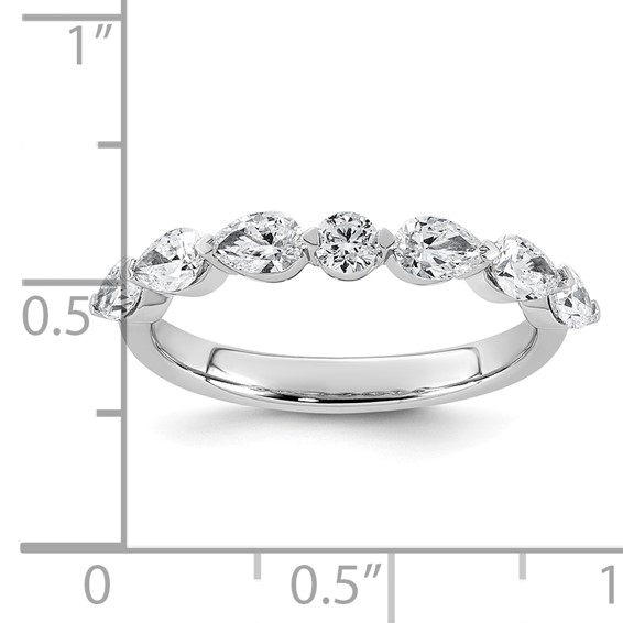 14kw 7/8ct Lab Grown Dia VS+ F+ Pear Shape Stones Comp Wedding Band