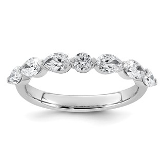 14kw 7/8ct Lab Grown Dia VS+ F+ Pear Shape Stones Comp Wedding Band