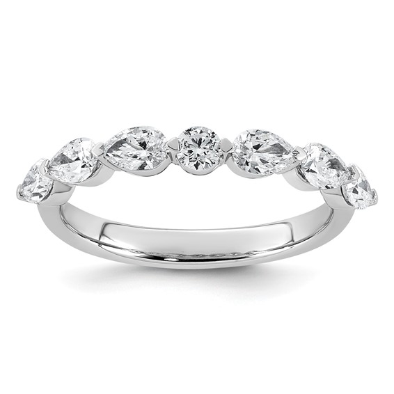 14kw 7/8ct Lab Grown Dia VS+ F+ Pear Shape Stones Comp Wedding Band