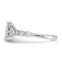 14K White Gold 2.12ct Cert Radiant Ctr Lab Grown Dia VS+ F+ Ring with Pear Sides Comp view 3