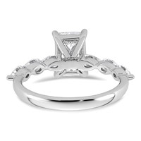 14K White Gold 2.12ct Cert Radiant Ctr Lab Grown Dia VS+ F+ Ring with Pear Sides Comp view 5
