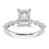 14K White Gold 2.62ct Cert Radiant Ctr LabGrown Dia VS+ F+ Ring with Pear Sides Comp view 5