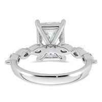 14K White Gold 3.88ct Cert Radiant Ctr LabGrown Dia VS+ F+ Ring with Pear Sides Comp view 5