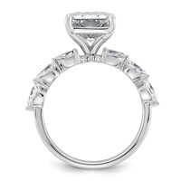 14K White Gold 4.88ct Cert Radiant Ctr LabGrown Dia VS+ F+ Ring with Pear Sides Comp view 2