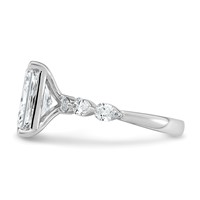 14K White Gold 4.88ct Cert Radiant Ctr LabGrown Dia VS+ F+ Ring with Pear Sides Comp view 3