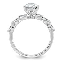 14K White Gold 2.12ct Cert Pear Ctr Lab Grown Dia VS+ F+ Ring with Pear Sides Comp view 2