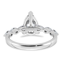 14K White Gold 2.12ct Cert Pear Ctr Lab Grown Dia VS+ F+ Ring with Pear Sides Comp view 3