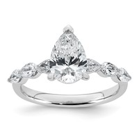14K White Gold 2.12ct Cert Pear Ctr Lab Grown Dia VS+ F+ Ring with Pear Sides Comp view 1
