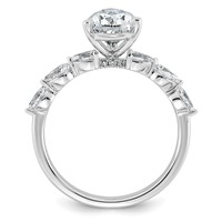 14K White Gold 2.62ct Cert Pear Ctr Lab Grown Dia VS+ F+ Ring with Pear Sides Comp view 2