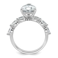 14K White Gold 3.88ct Cert Pear Ctr Lab Grown Dia VS+ F+ Ring with Pear Sides Comp view 2
