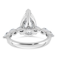 14K White Gold 3.88ct Cert Pear Ctr Lab Grown Dia VS+ F+ Ring with Pear Sides Comp view 3