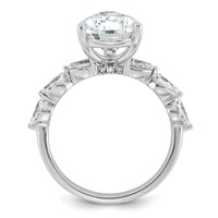 14K White Gold 4.88ct Cert Pear Ctr Lab Grown Dia VS+ F+ Ring with Pear Sides Comp view 2