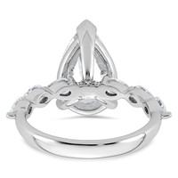 14K White Gold 4.88ct Cert Pear Ctr Lab Grown Dia VS+ F+ Ring with Pear Sides Comp view 3