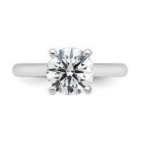 14K White Gold 2 Carat Certified Lab Grown Diamond VS+ F+ Round 8X Complete Solitaire Ring view 4