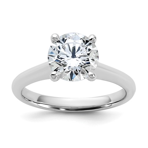 14K White Gold 2 Carat Certified Lab Grown Diamond VS+ F+ Round 8X Complete Solitaire Ring