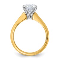 14K Two-tone 2 Carat Certified Lab Grown Diamond VS+ F+ Round 8X Complete Solitaire Ring view 2