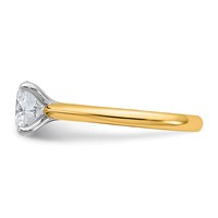14K Two-tone 2 Carat Certified Lab Grown Diamond VS+ F+ Round 8X Complete Solitaire Ring view 3