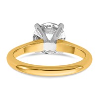 14K Two-tone 2 Carat Certified Lab Grown Diamond VS+ F+ Round 8X Complete Solitaire Ring view 5