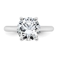 14K White Gold 3 Carat Certified Lab Grown Diamond VS+ F+ Round 8X Complete Solitaire Ring view 4