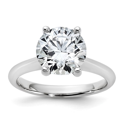 14K White Gold 3 Carat Certified Lab Grown Diamond VS+ F+ Round 8X Complete Solitaire Ring