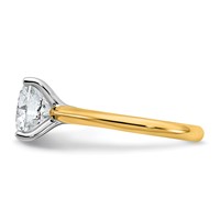 14K Two-tone 3 Carat Certified Lab Grown Diamond VS+ F+ Round 8X Complete Solitaire Ring view 3