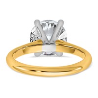 14K Two-tone 3 Carat Certified Lab Grown Diamond VS+ F+ Round 8X Complete Solitaire Ring view 5