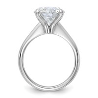 14K White Gold 4 Carat Certified Lab Grown Diamond VS+ F+ Round 8X Complete Solitaire Ring view 2