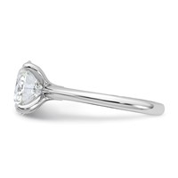 14K White Gold 4 Carat Certified Lab Grown Diamond VS+ F+ Round 8X Complete Solitaire Ring view 3