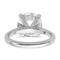 14K White Gold 4 Carat Certified Lab Grown Diamond VS+ F+ Round 8X Complete Solitaire Ring view 5