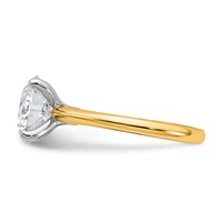 14K Two-tone 4 Carat Certified Lab Grown Diamond VS+ F+ Round 8X Complete Solitaire Ring view 3
