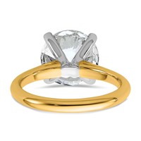 14K Two-tone 4 Carat Certified Lab Grown Diamond VS+ F+ Round 8X Complete Solitaire Ring view 5