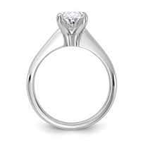 14K White Gold 2 Carat Certified Lab Grown Diamond VS+ F+ Oval 8X Complete Solitaire Ring view 2
