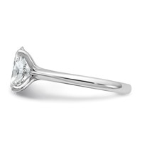 14K White Gold 2 Carat Certified Lab Grown Diamond VS+ F+ Oval 8X Complete Solitaire Ring view 3