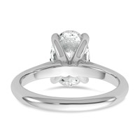 14K White Gold 2 Carat Certified Lab Grown Diamond VS+ F+ Oval 8X Complete Solitaire Ring view 5