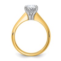14K Two-tone 2 Carat Certified Lab Grown Diamond VS+ F+ Oval 8X Complete Solitaire Ring view 2