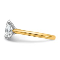 14K Two-tone 2 Carat Certified Lab Grown Diamond VS+ F+ Oval 8X Complete Solitaire Ring view 3