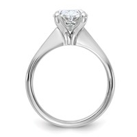 14K White Gold 3 Carat Certified Lab Grown Diamond VS+ F+ Oval 8X Complete Solitaire Ring view 2